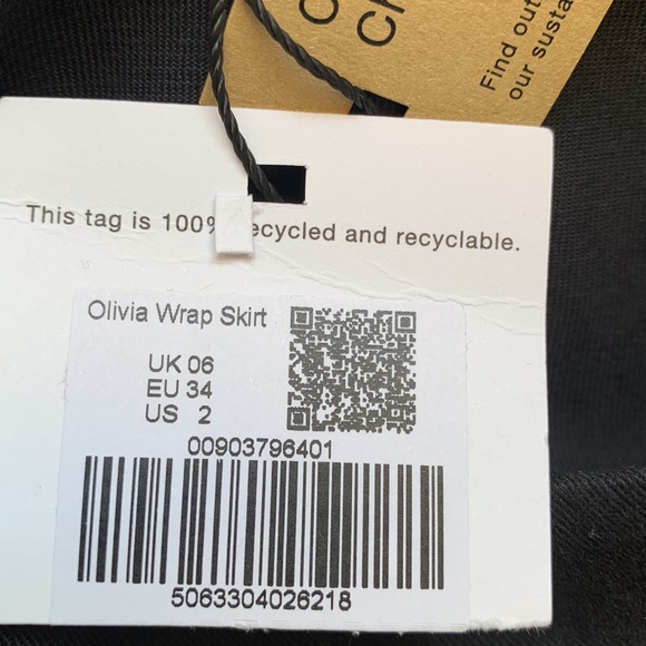 NWT Whistles Olivia Wrap Skirt Black Size 2 - Picture 14 of 16